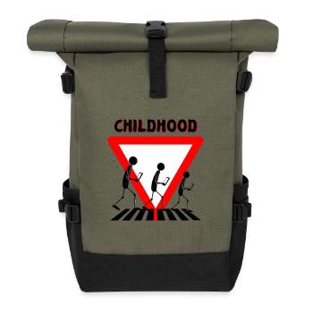 Childhood Mobile Phone Traffic Youth - Roll Top Backpack - olive/black - Front