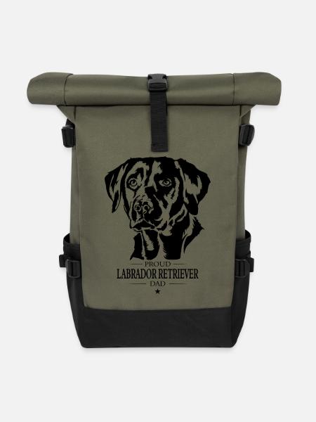 Labrador Retriever Dad Hunde Hund Labbi Wilsigns - Rolltop Rucksack - Olive/Schwarz