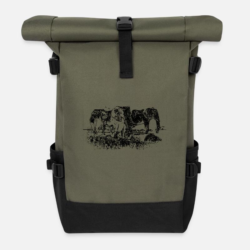 éléphants - Sac à dos roll top - olive/noir