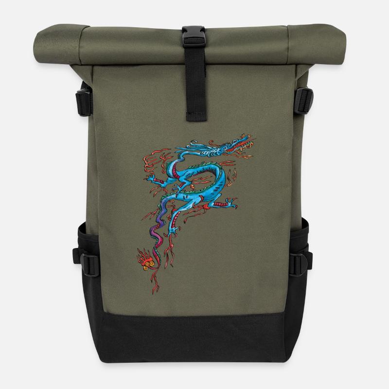 Drachen - Rolltop Rucksack - Olive/Schwarz