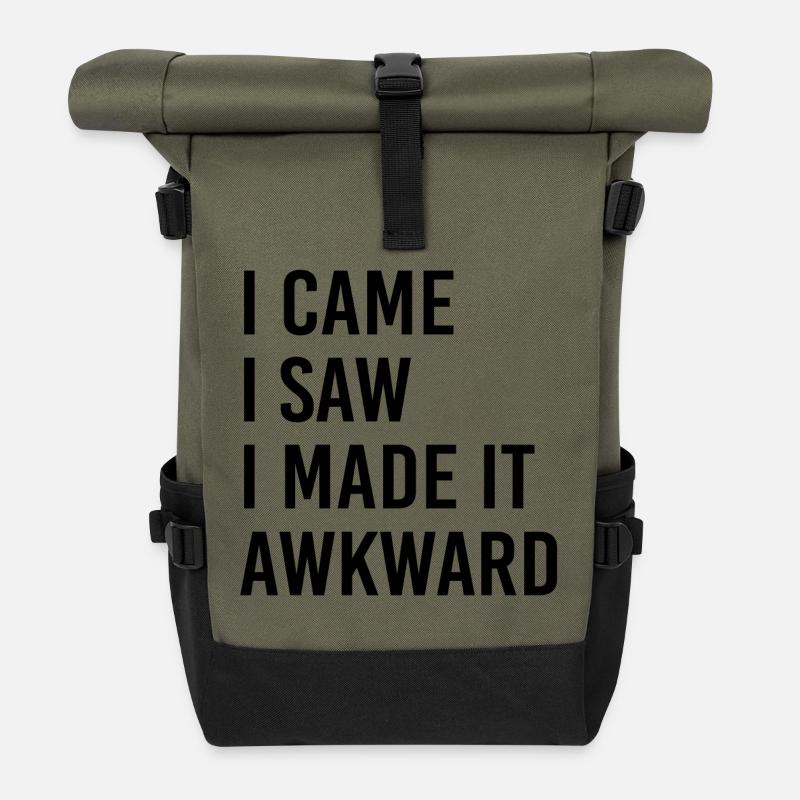 Embarrassant - Sac à dos roll top - olive/noir