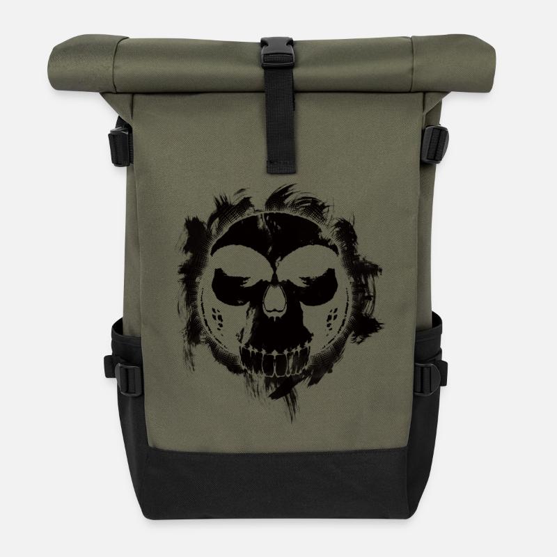 Kranich Affe - Rolltop Rucksack - Olive/Schwarz