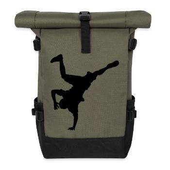 Hip Hop - Rolltop Rucksack - Olive/Schwarz - Vorne