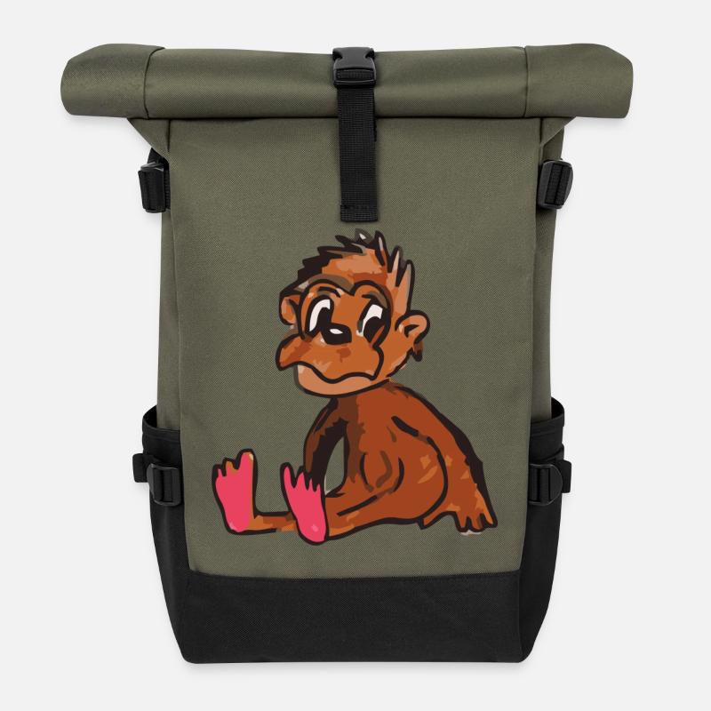 monkey monkey - Roll Top Backpack - olive/black