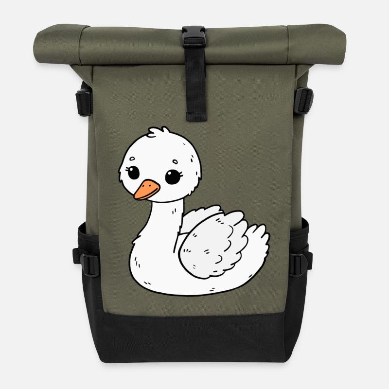 Cygne - Sac à dos roll top - olive/noir