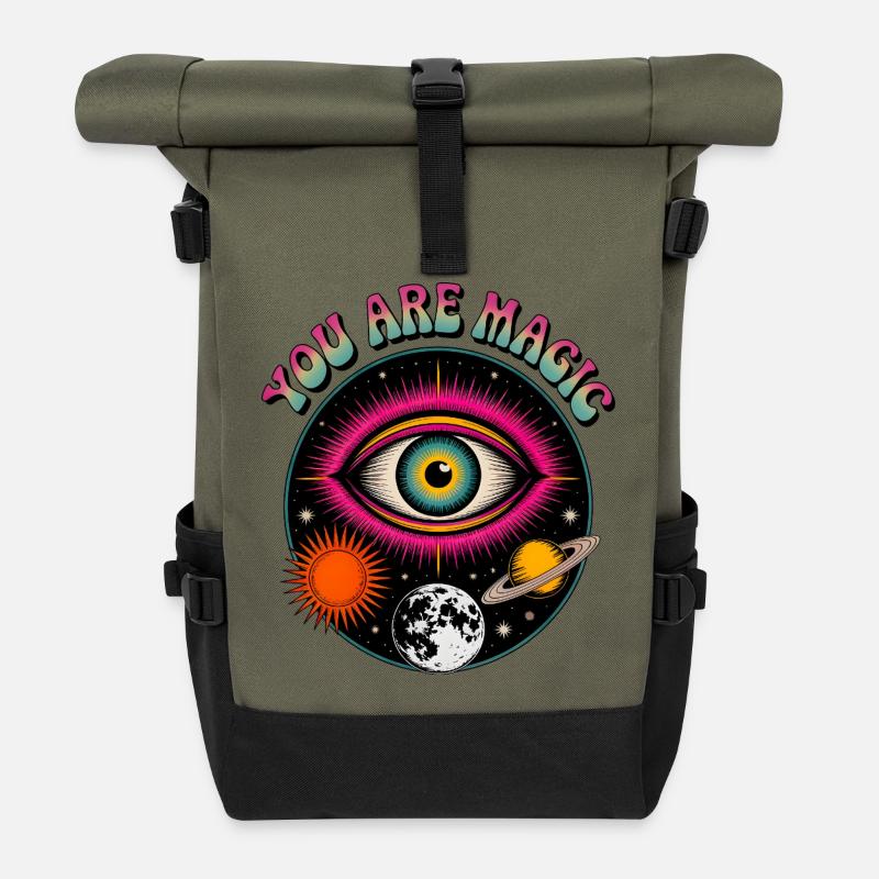 Vous êtes magique - Sac à dos roll top - olive/noir