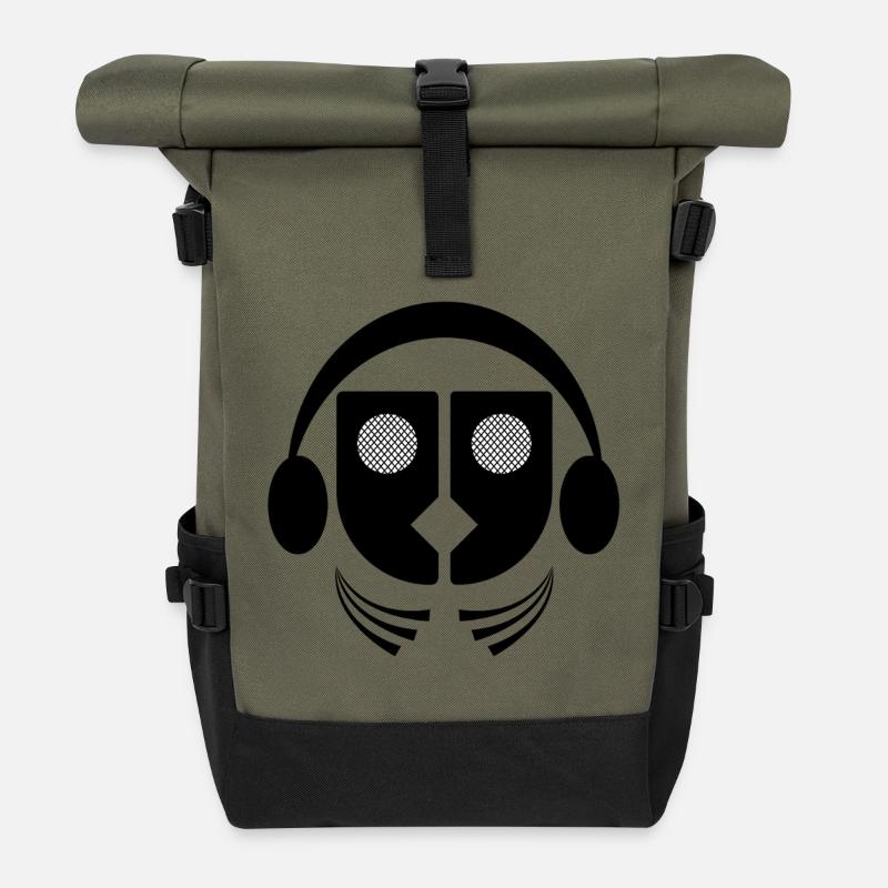 Ich höre Musik - Rolltop Rucksack - Olive/Schwarz