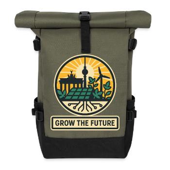Grow the Future – Berlin - Roll Top Backpack - olive/black - Front