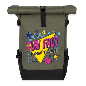 Fait amusant Je m’en fiche Rétro Ironique des années 80 - Sac à dos roll top - olive/noir - Devant