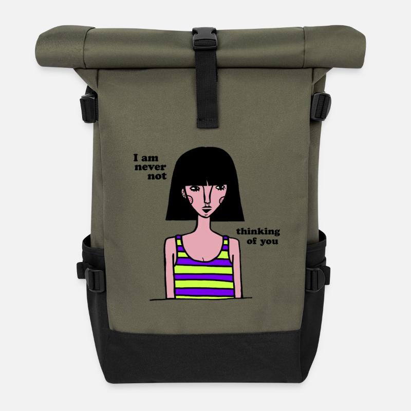 Mind Hijacked - Roll Top Backpack - olive/black