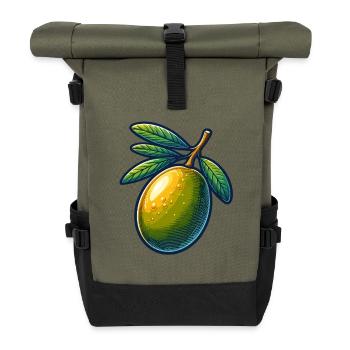 Refreshing olive illustration - Roll Top Backpack - olive/black - Front