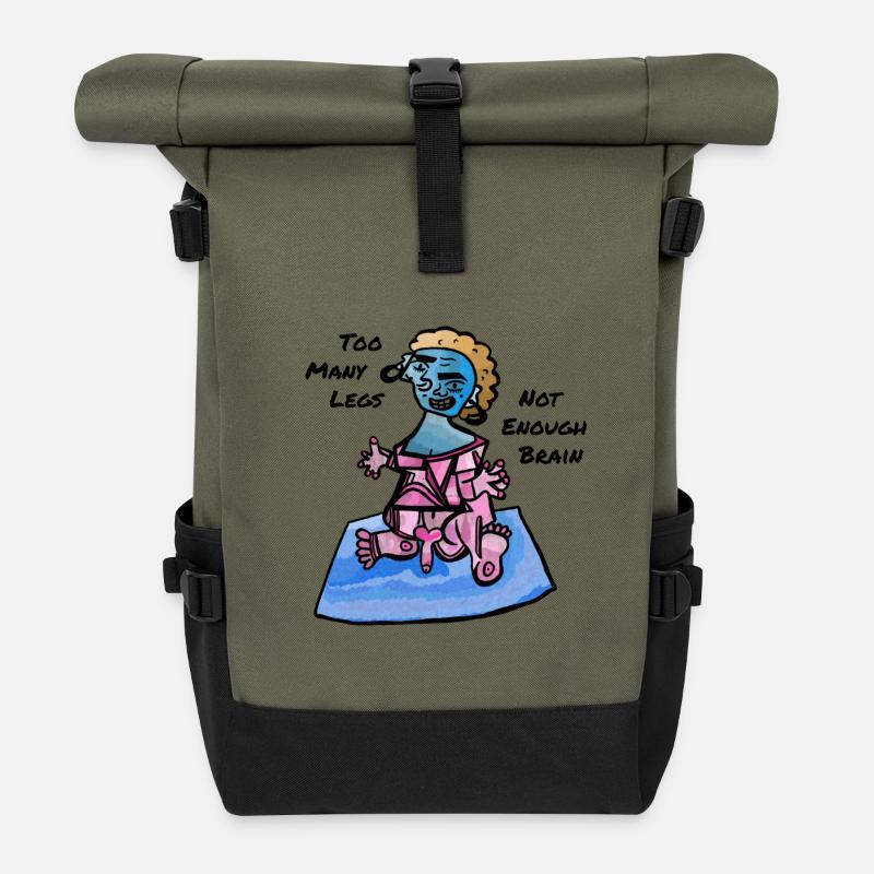 Too Many Legs, Not Enough Brain - Rolltop Rucksack - Olive/Schwarz