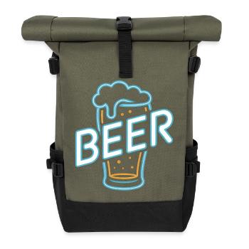  Beer - Cool Beer Logo - Roll Top Backpack - olive/black - Front