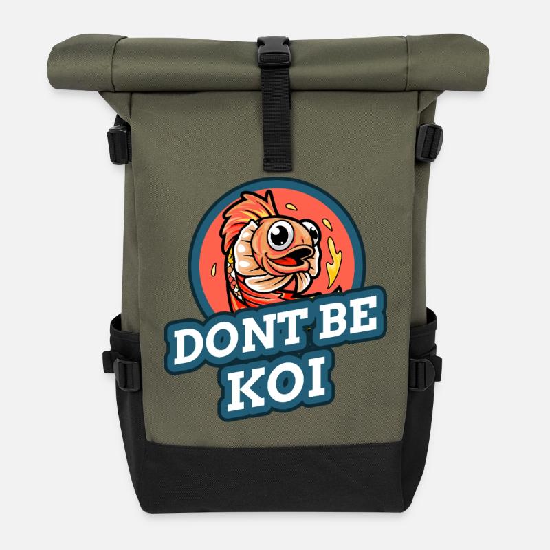 Ne sois pas un koi - Sac à dos roll top - olive/noir