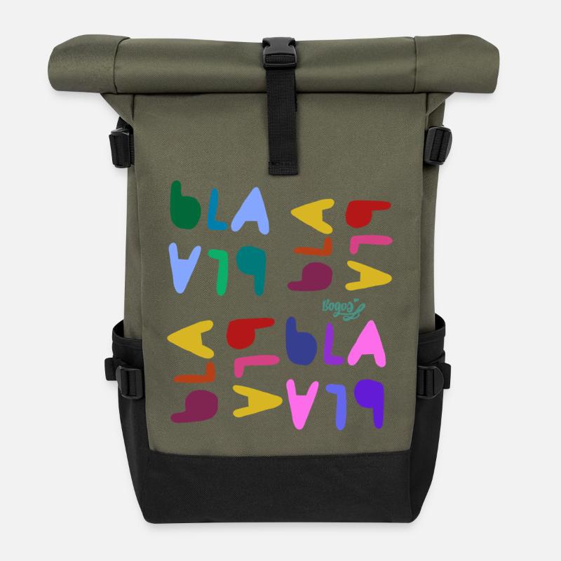 Bla bla bla - Sac à dos roll top - olive/noir