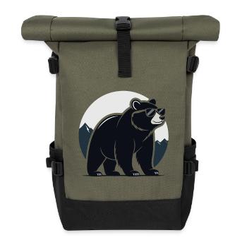 Mountain Black Bear Glasses - Roll Top Backpack - olive/black - Front