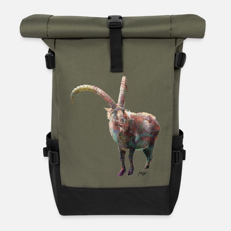 Bouquetin - Sac à dos roll top - olive/noir