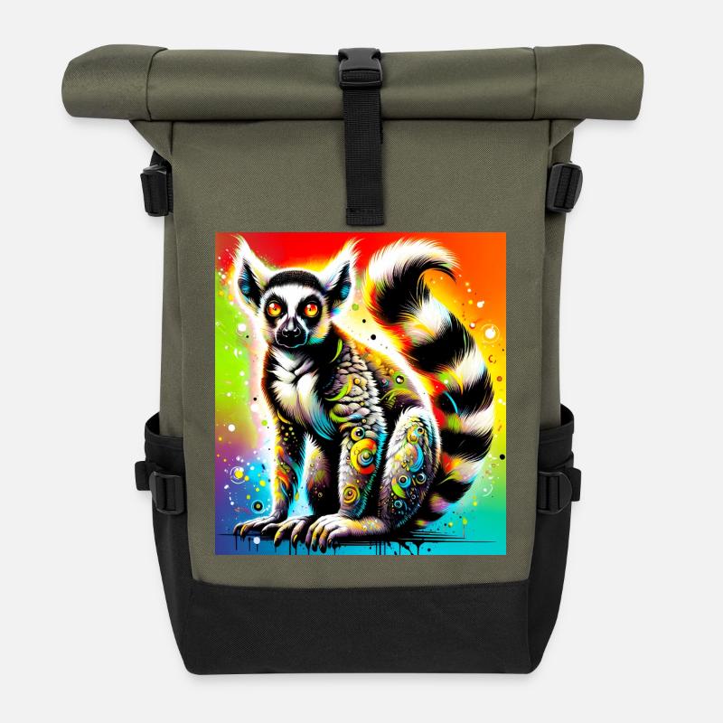 Lemur - Roll Top Backpack - olive/black