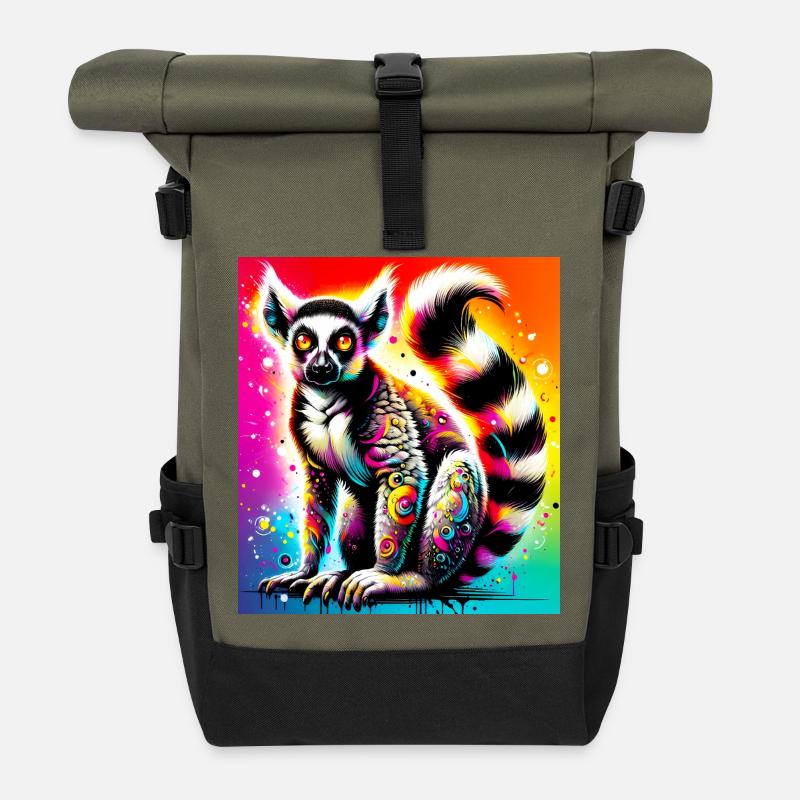 Lemur - Rolltop Rucksack - Olive/Schwarz