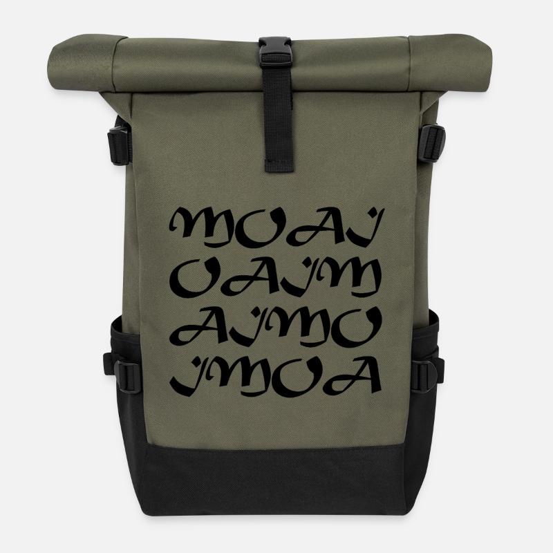 Berühmtes Tetragrammaton MOAI von Shakespear - Rolltop Rucksack - Olive/Schwarz
