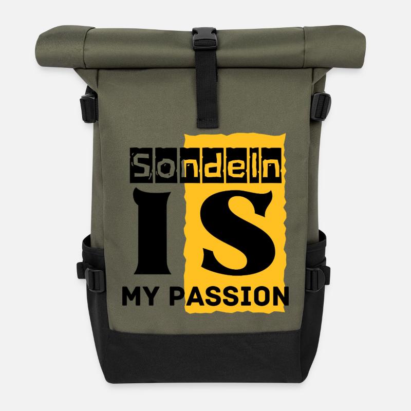 Sondeln_is_my_passion - Roll Top Backpack - olive/black