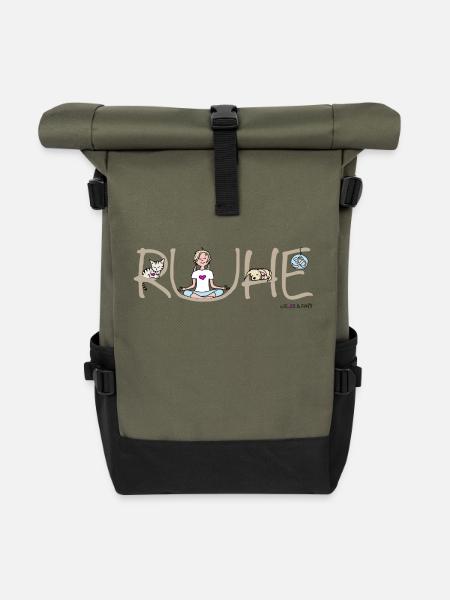 Bliss and Paw - Ruhe - Rolltop Rucksack - Olive/Schwarz