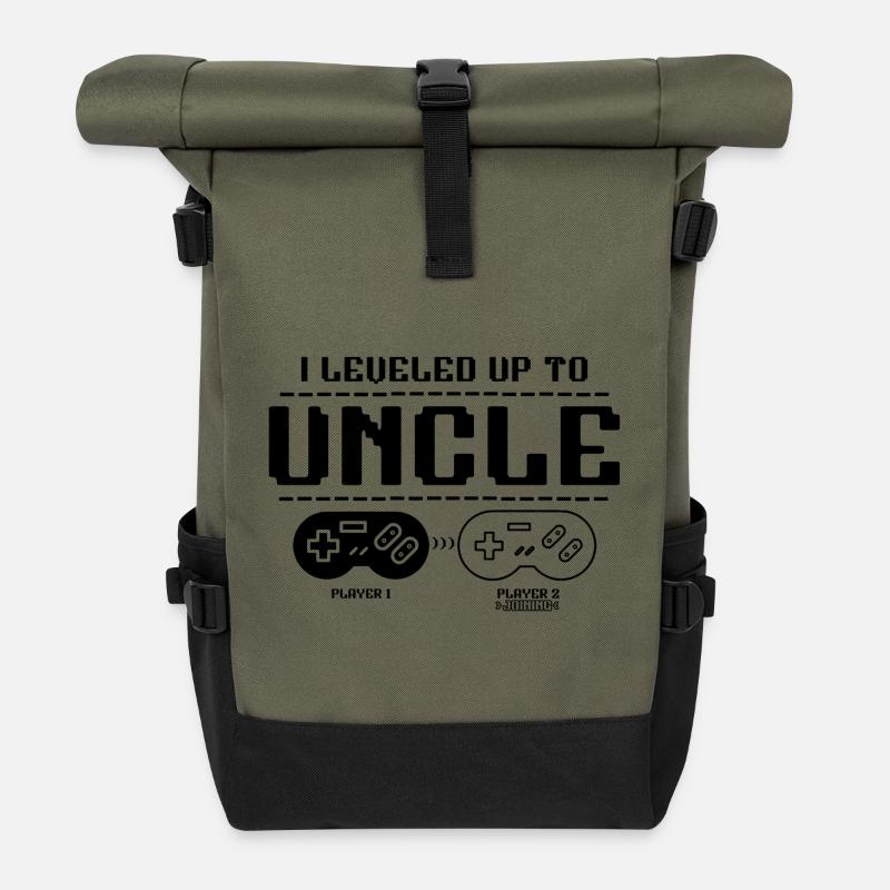 Zum Onkel aufgestiegen 2025 - Rolltop Rucksack - Olive/Schwarz