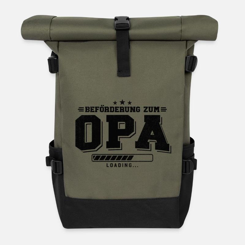 Beförderung zum Opa loading - Rolltop Rucksack - Olive/Schwarz