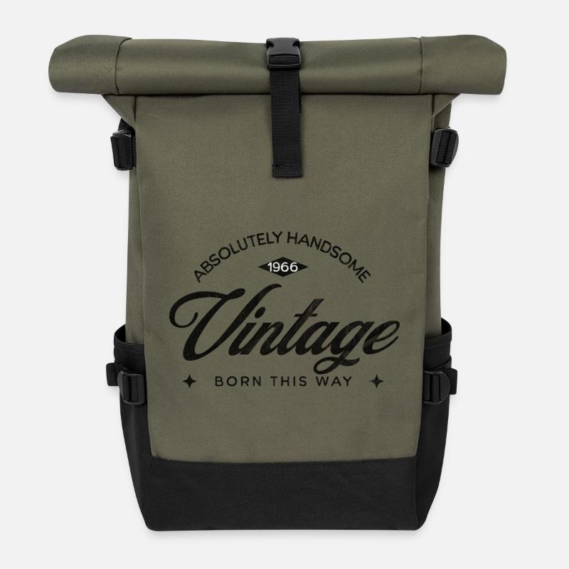 Vintage Born This Way – Absolutely Handsome 60 - Rolltop Rucksack - Olive/Schwarz