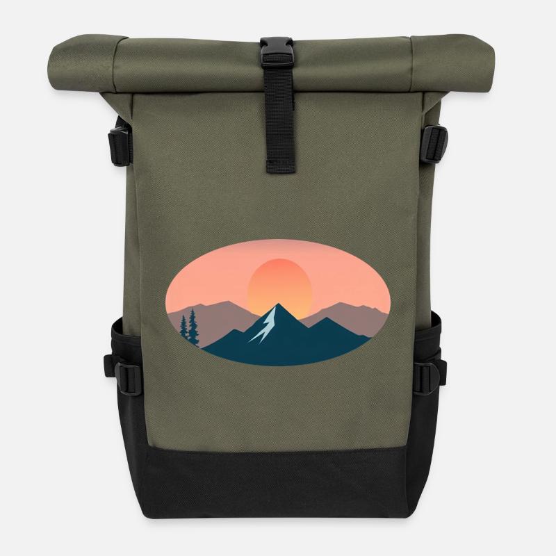 sun set - Sac à dos roll top - olive/noir