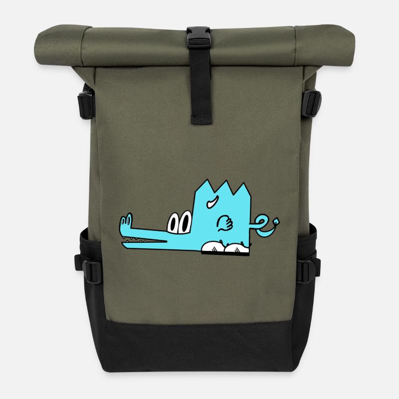 Cindor the dragon - Roll Top Backpack - olive/black