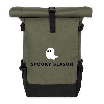 Ghostly minimalism - Roll Top Backpack - olive/black - Front