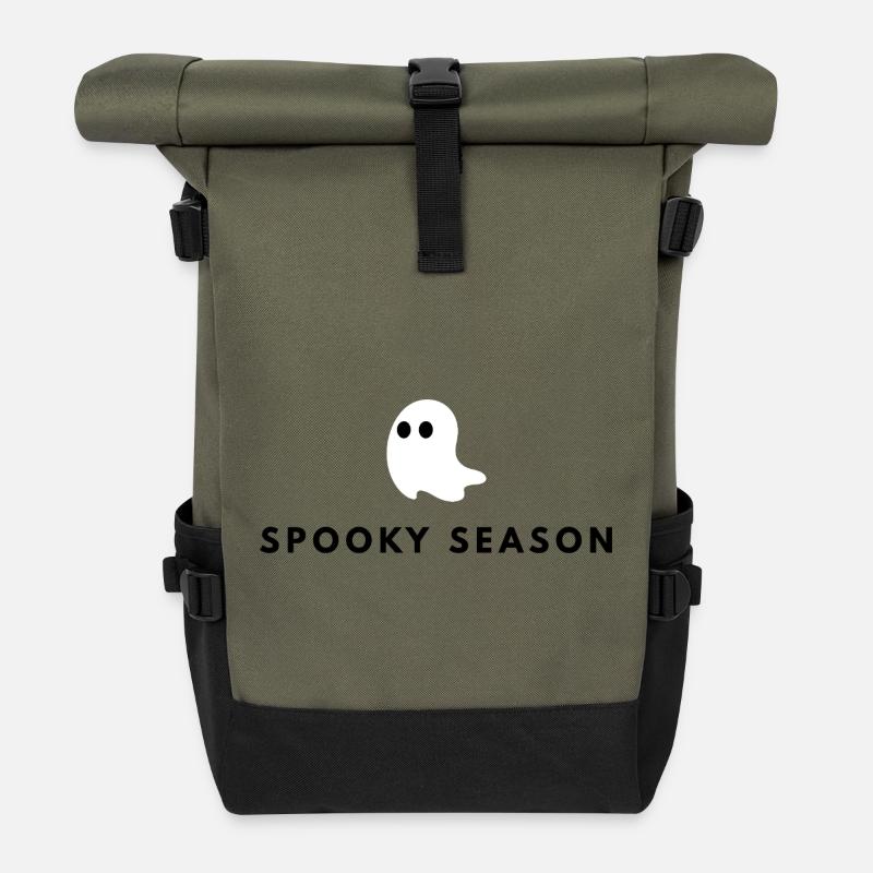 Geisterhafte Minimalistik - Rolltop Rucksack - Olive/Schwarz