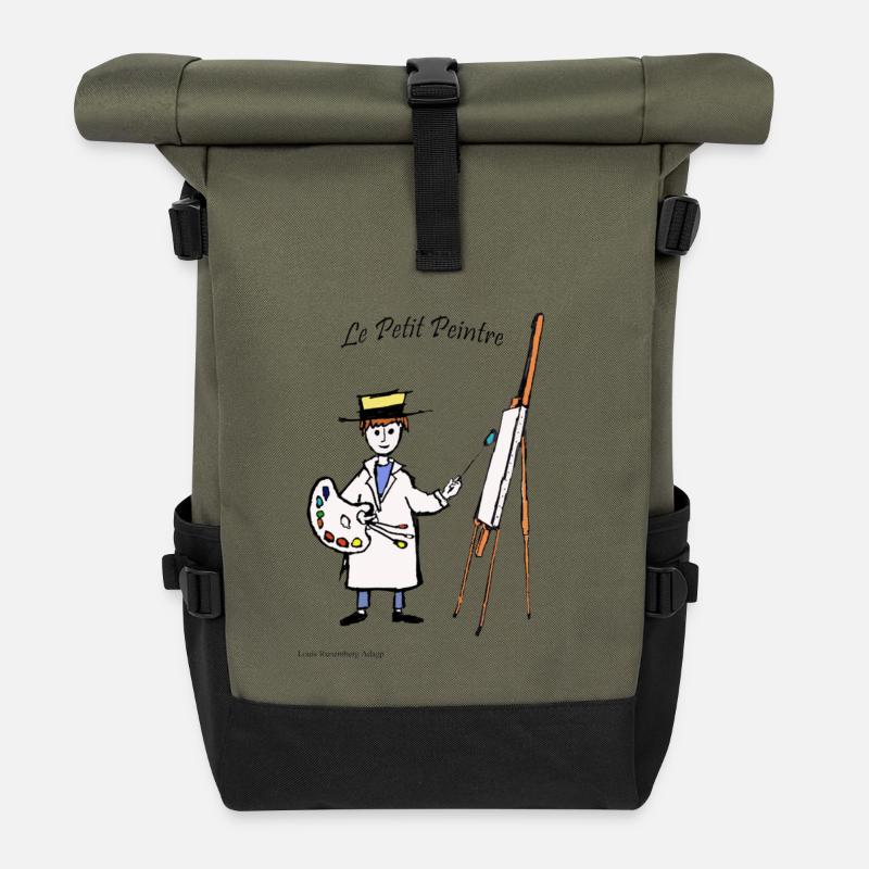 LE PETIT PEINTRE CREATION LOUIS RUNEMBERG - Sac à dos roll top - olive/noir