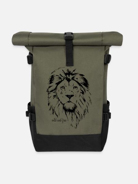 Löwe - Rolltop Rucksack - Olive/Schwarz