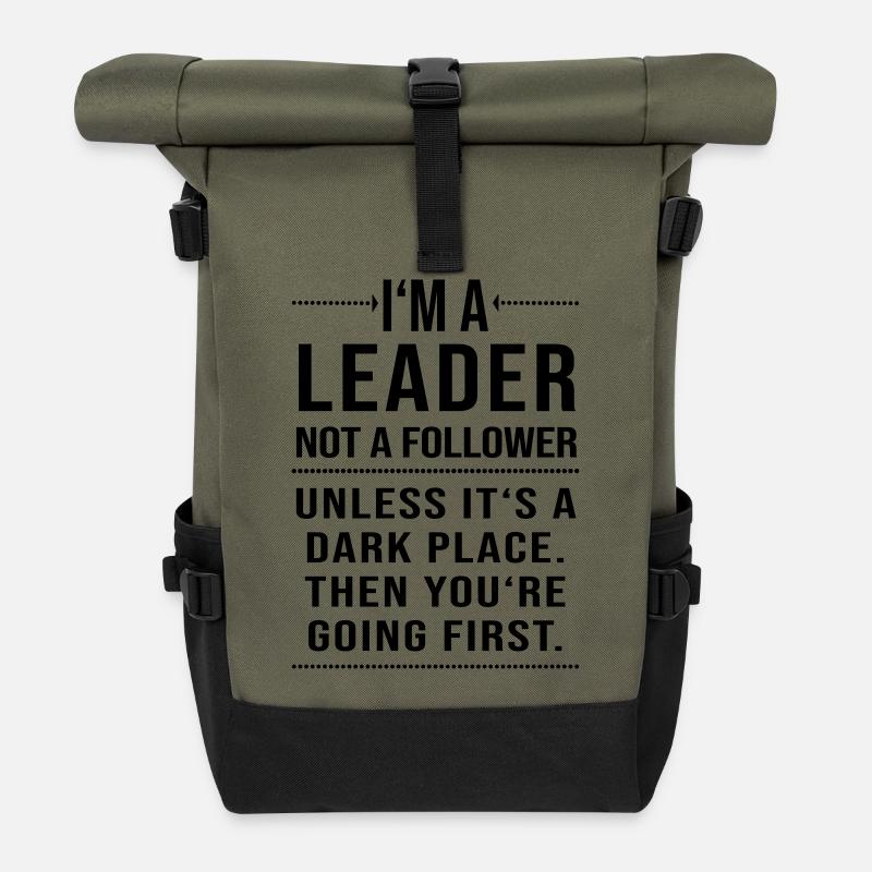 Im a leader not a follower - Rolltop Rucksack - Olive/Schwarz