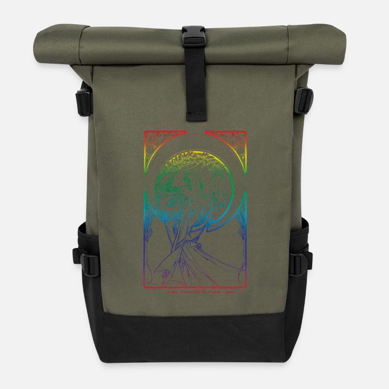 Alfons Mucha - Rolltop Rucksack - Olive/Schwarz