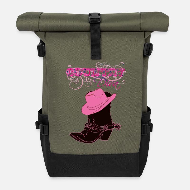 Country Queen - Rolltop Rucksack - Olive/Schwarz
