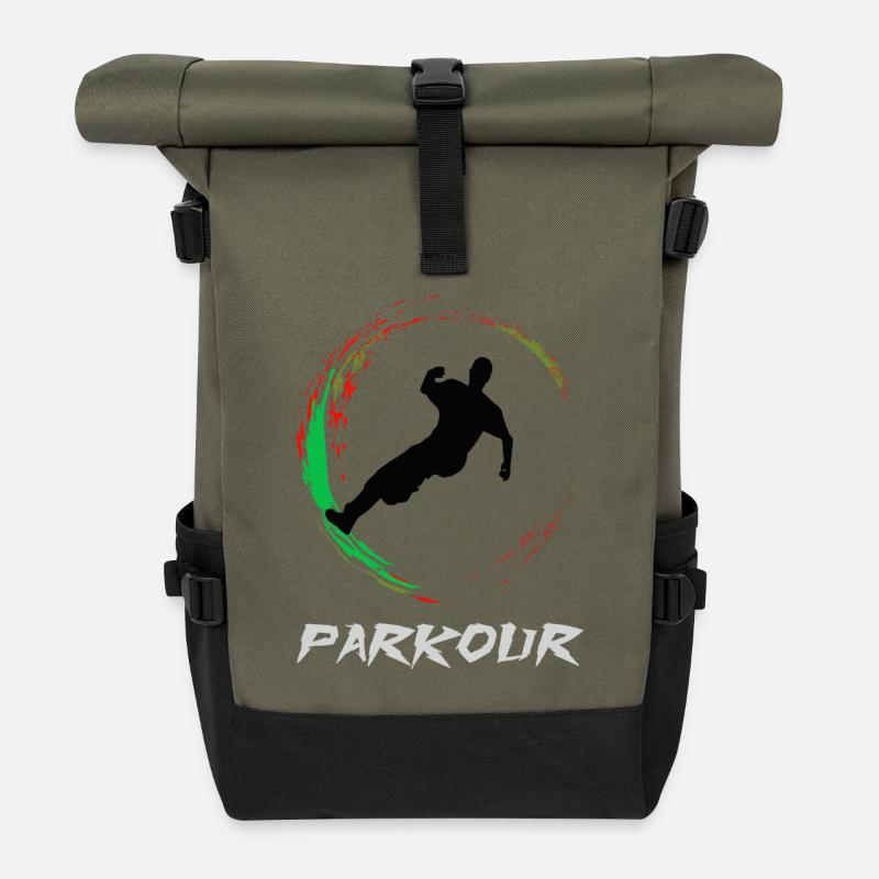 Parkour - Sac à dos roll top - olive/noir