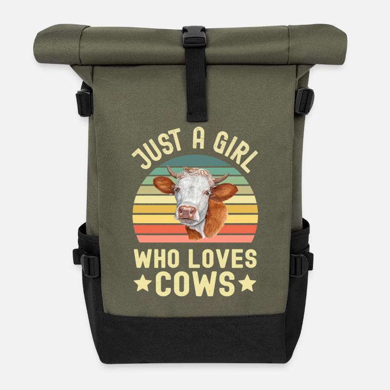 Vaches vaches - Sac à dos roll top - olive/noir