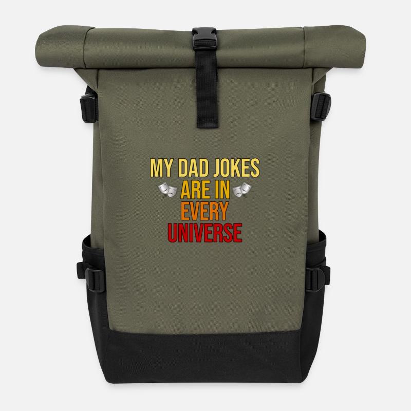 Dad Jokes Are In Every Universe - Roll Top Backpack - olive/black