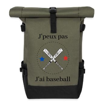 Je peux pas jai baseball - Sac à dos roll top - olive/noir - Devant