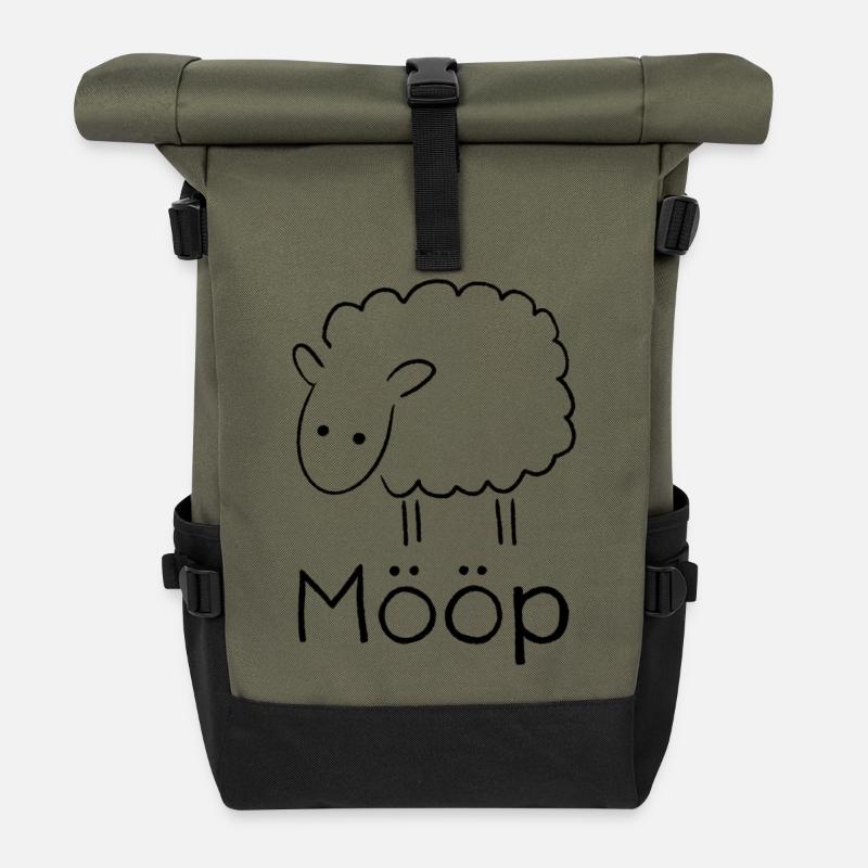 Mööp Schaf - Rolltop Rucksack - Olive/Schwarz