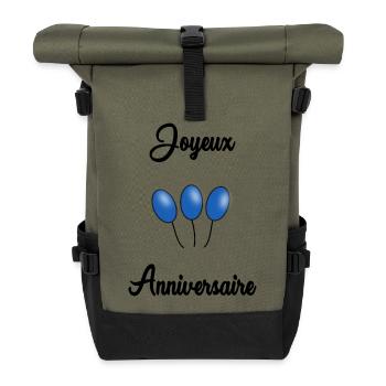 JOYEUX ANNIVERSAIRE - Sac à dos roll top - olive/noir - Devant