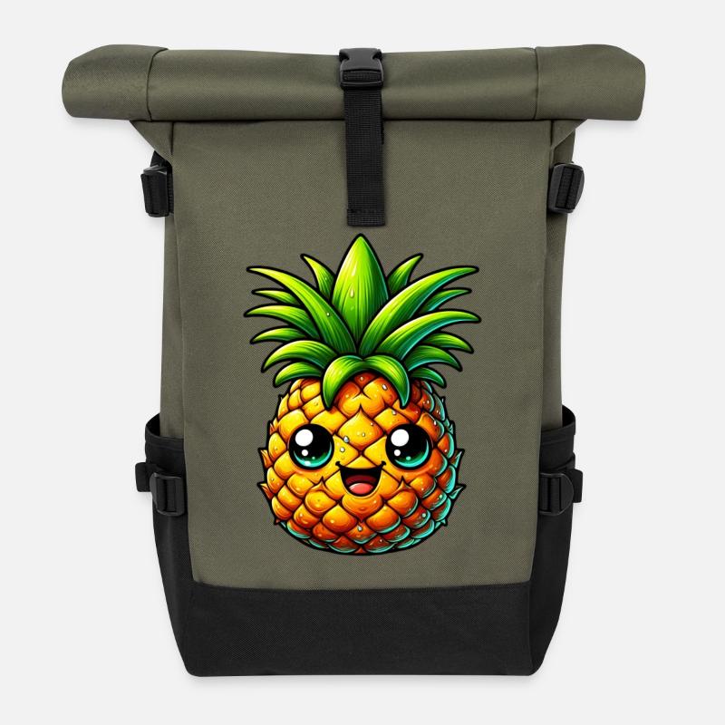Ananas - Rolltop Rucksack - Olive/Schwarz