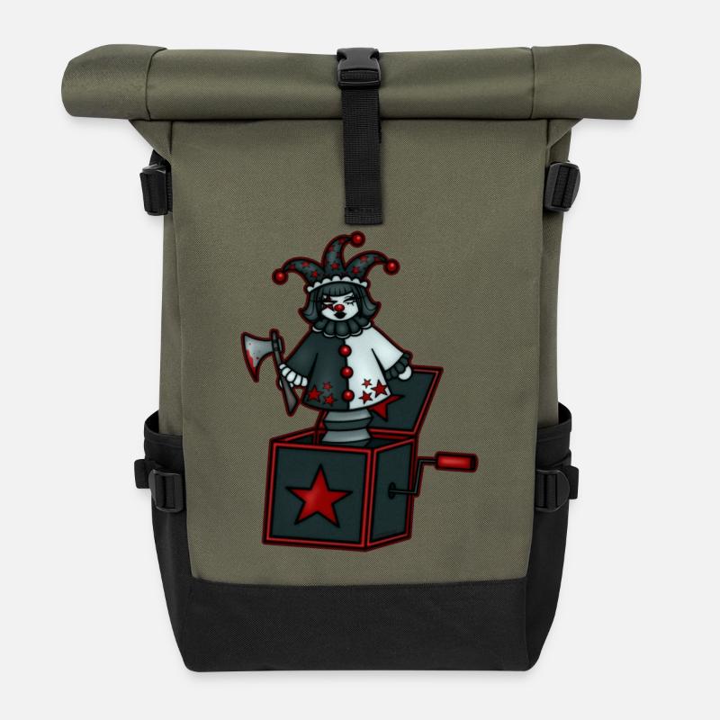 Jackie in the Box - Roll Top Backpack - olive/black