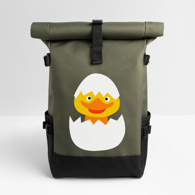 Chick Cute Easter Cute Kids Egg Easter Egg Yellow Roll Top Backpack