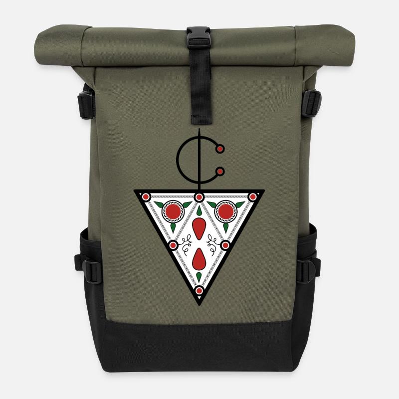 Berber Tazerzit Schild von Helfspawn - Rolltop Rucksack - Olive/Schwarz