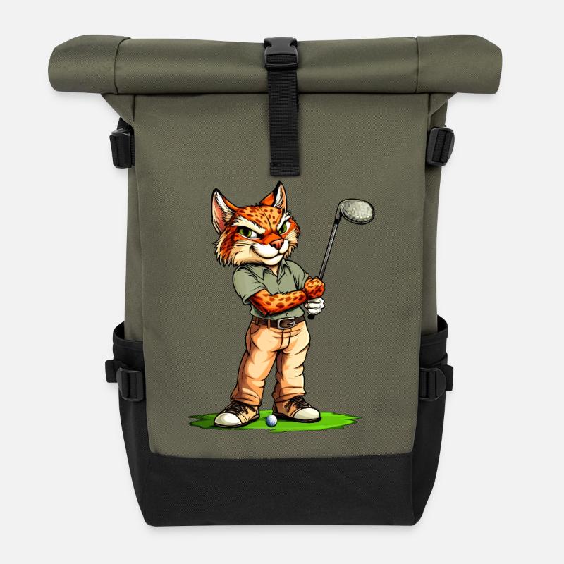 Lynx Golf / Golfer Lynx - Roll Top Backpack - olive/black