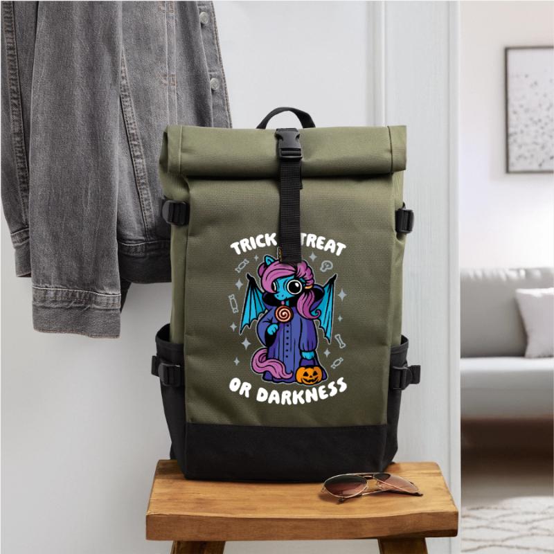 Dunkles süßes Einhorn - Süßes oder Saures oder Dunkelheit Rolltop Rucksack